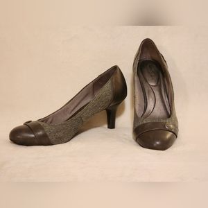 Life Stride Womens Parigi Gray Fabric Pump size 9